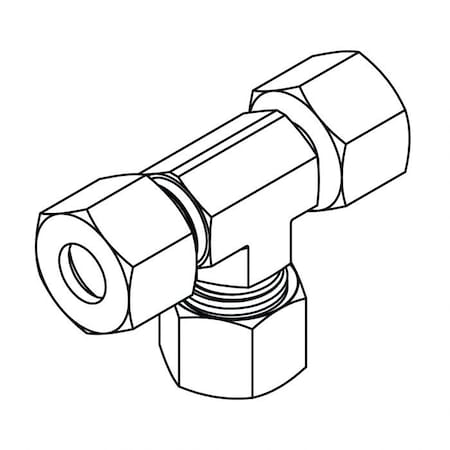 Hydraulic Fitting-Metric CompressionL18(26X1.5) SWIVEL RUN TEE